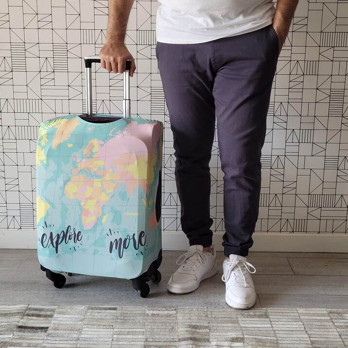 FUNDA PARA VALIJA DE MANO O CARRY ON - MAPA NEW